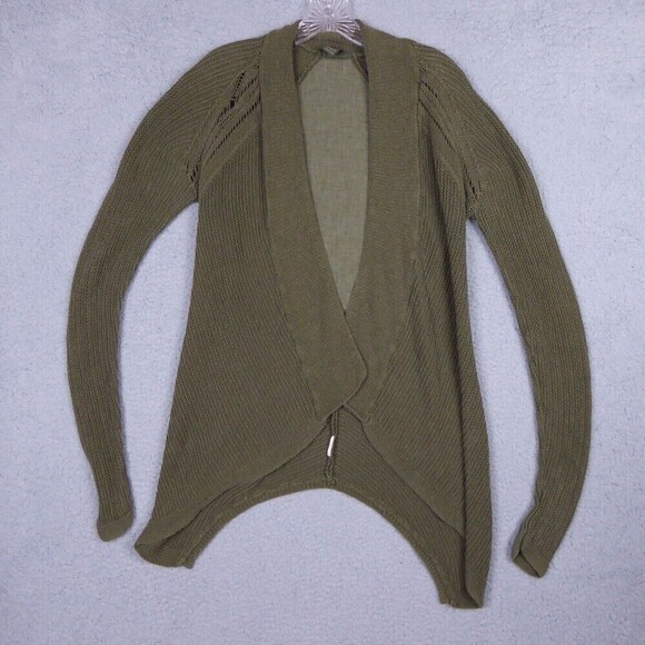 PRANA Cardigan Women's Small Olive Green Breathe Open Front Open Knit Outdoor - Picture 1 of 11
